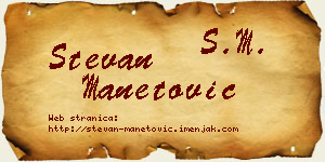 Stevan Manetović vizit kartica